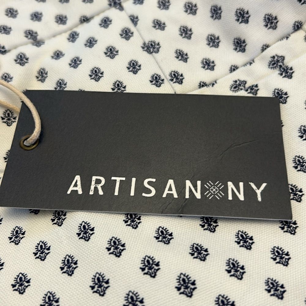 ARTISAN NY navy blue white patterned shorts Size 14 New - Picture 5 of 9